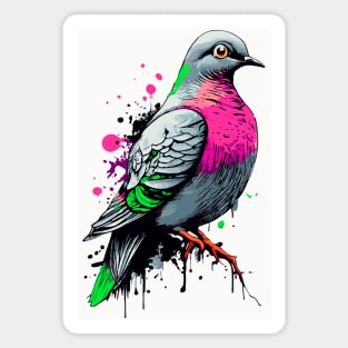 Feral pigeon - Urban Dove - Pigeon Illustration Magnet